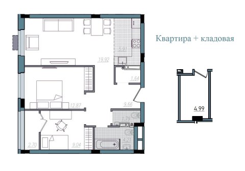 Планировка: 3-комн., 67,7 м²