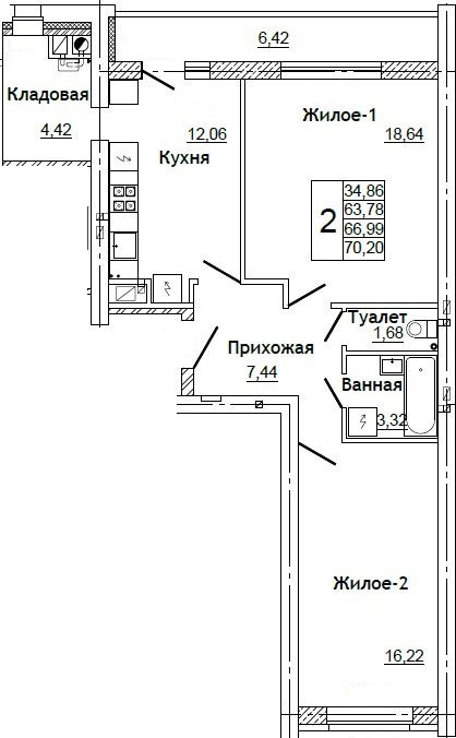 Планировка квартиры №104