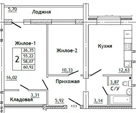 Планировка квартиры №21