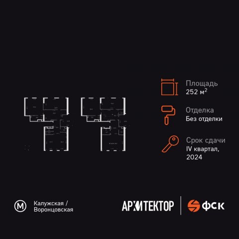 Планировка: 7-комн., 252,0 м²